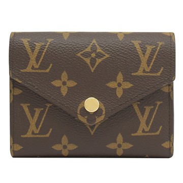 Louis Vuitton LV M62360 Victorine 經典花紋扣式零錢短夾.粉