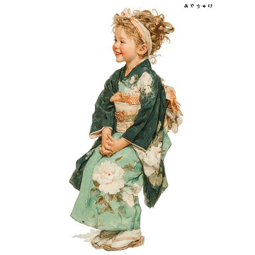 【12月新品4】07-114-0015 人物貼紙 和服復古