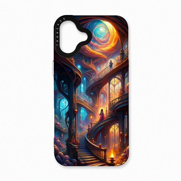 iPhone 16 Plus 殼 TRON IPhone 16 PLUS 樓梯與少女 太空殼 透黑款 手機殼