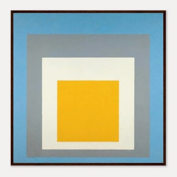 the Square(Cool Frame, Warm Core| Josef Albers - 原木色鋁框-中尺寸