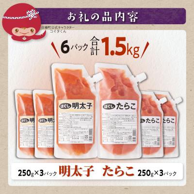 ふるさと納税 白糠町 キャップ付きチューブタイプ ほぐしたらこ・ほぐし明太子 (各250g×3) たらこと明太子