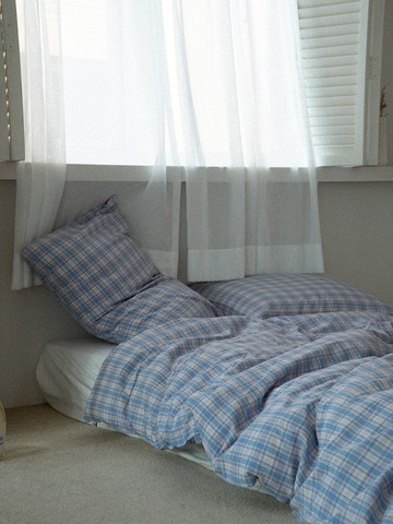 Pency Check Duvet Cover Set (SS / Q / K) Blue