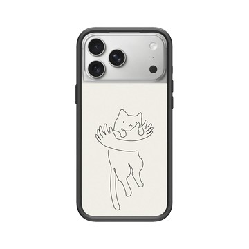 iPhone 17 Pro Max Mod NX -邊框背蓋組合 (相機按鈕) 黑 - ilovedoodle (Lim Heng Swee) - Hug One Line - 愛與擁抱