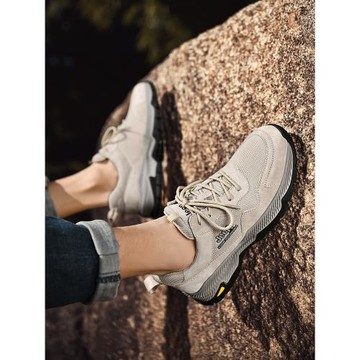 jeep男鞋春夏新品中年爸爸鞋男士休閑網面老人鞋戶外旅游鞋登山鞋