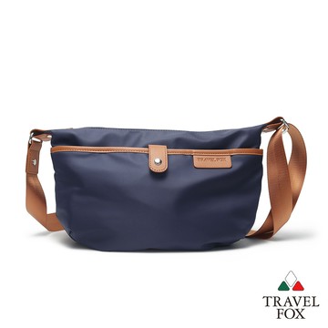 【TRAVEL FOX 旅狐】柔軟皮飾半月斜背包/側背包/女包 (TB835-47) 湛藍