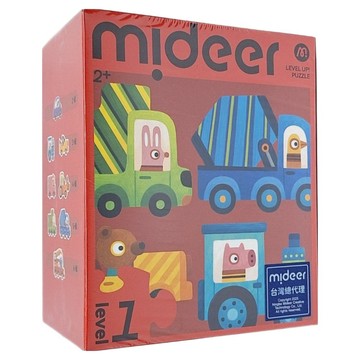 mideer 進階式拼圖 225 x 195 x 125mm LEVEL1 汽車大隊 適齡2歲以上  1盒