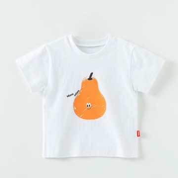 韓國 OZKIZ - 印刷水果短袖上衣-西洋梨-白