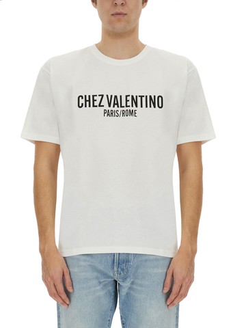 valentino cotton t-shirt with "chez valentino" print
