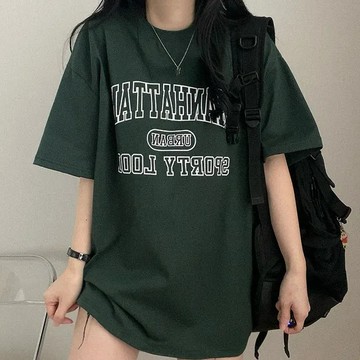 Vuja de 純棉 t恤 短袖上衣女 印花 T恤 韓國上衣 oversize T恤 潮流衣服 寬鬆上衣 ins風