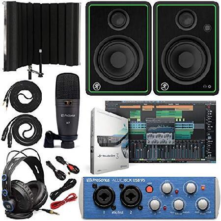 Presonus AudioBox 96 Audio Interface Studio Kit with Studio One Artist Software Pack with Mackie New CR4-X 3" Multimedia Monitors and  Instrument