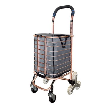 【大船回港】玫瑰金折疊買菜車-六輪爬梯款 (H-001N-3W)