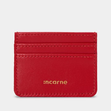 紅色皮革卡包 – 小巧卡片皮夾