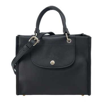 LONGCHAMP CABAS LONGCHAMP系列梅蒂斯羊皮手提/斜背兩用包(小/黑)