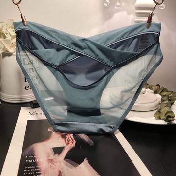 3送1性感網紗蕾絲內褲女士透視誘惑火辣三角褲優雅包臀棉檔透氣