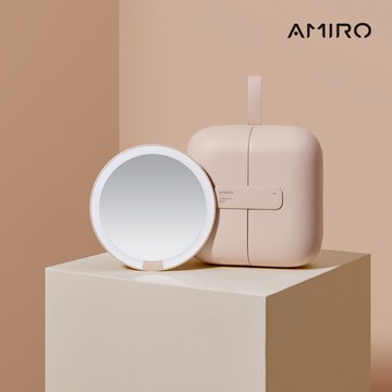 【AMIRO】覓光 Cube S 行動LED磁吸美妝鏡折疊收納化妝箱 - 粉色)化妝鏡/化妝包/新秘/彩妝師/旅行化妝鏡/美妝工具箱/彩妝師/帶燈化妝台/包包鏡/美容師/化妝盒 禮物 情人節 母親節