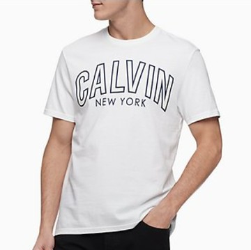 Calvin Klein 男裝 T恤 短袖 短T-Shirt 圓領上衣 純棉 C82103 白色CK(現貨)▶指定Outlet商品5折起☆現貨【送禮首選★APP下單點數4倍送】