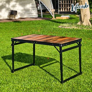 LIFECODE 黑鴉桌鋁合金折疊桌(120*70cm)-送背袋