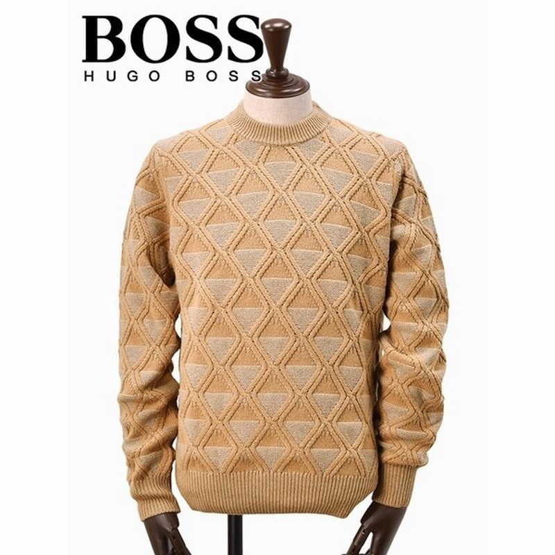 ヒューゴボス Hugoboss メンズブランド モックネック ケーブルニット クルーネック ミドルゲージ Mixベージュカラー コットンウールセーター スリム 通販 Lineポイント最大0 5 Get Lineショッピング