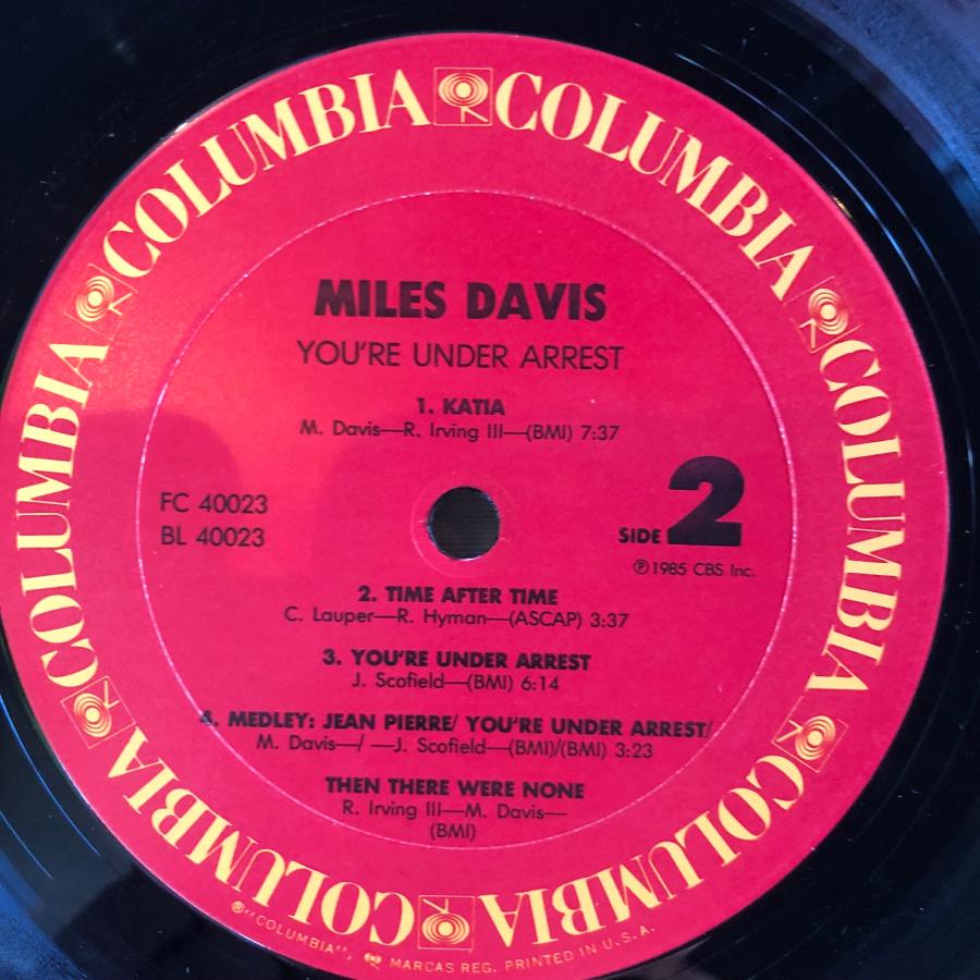 Miles Davis   You're Under Arrest LP  Columbia