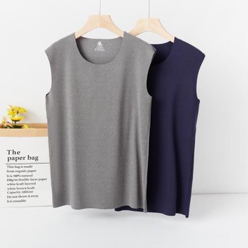 AB男士無痕保暖背心雙面絨加厚恒溫發熱馬甲坎肩內穿無袖打底秋衣