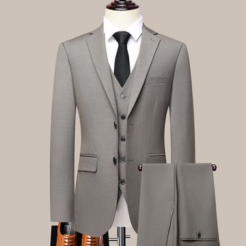 男士西服套裝2026春秋款商務正裝三件套西裝抗皺免燙單西馬甲西褲