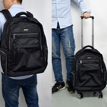 拉桿後背包 黑色兩用可拆式 【NZB51】