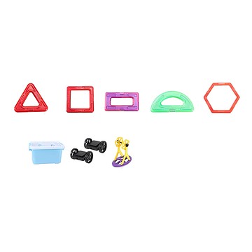 百變磁力片 益智玩具84件 大號積木玩具組 (收納盒 + 摩天輪支架 + 車輪)  1組