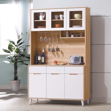 Boden-伊甸4尺北歐風收納高餐櫃/碗盤置物櫃/電器櫃(上座+下座)