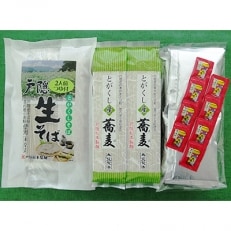 信州戸隠産 半なまそば(めん220g×2袋)・干しそば(180g×6袋)詰合せ(つゆ・七味付き)