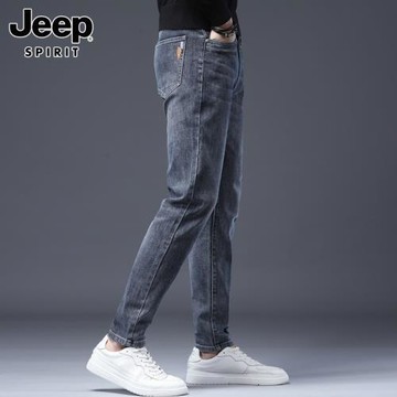 JEEP SPIRIT牛仔褲男士2025年秋季潮流時尚休閑寬松直筒長褲子男