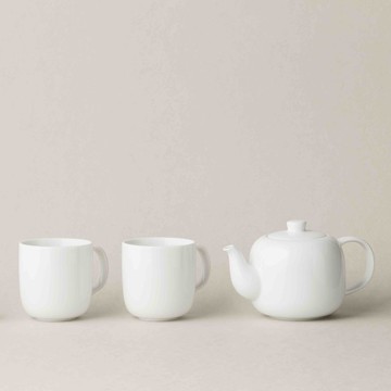TG 白瓷茶壺馬克杯組