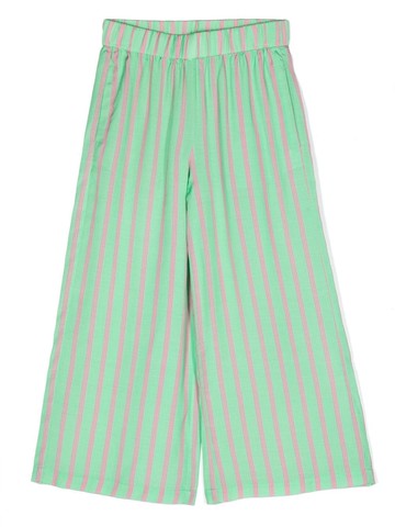 Ermanno Scervino Junior - stripe-pattern wide-leg trousers - kids - Viscose - XS - Green