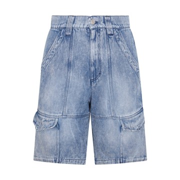 Marant - Blue Cotton Denim Cargo Shorts