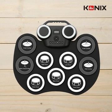 konix 科尼斯樂器手捲電子鼓d600 桌上型電子鼓 薄型爵士鼓 打點板 贈鼓棒雙踏板