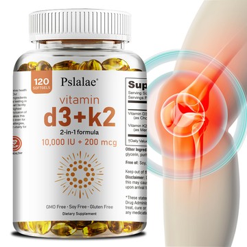 Pslalae 💊維生素 K2 ， 含 D3 補充劑，非基因改造，維生素 D3 和 K2  - 601/120粒