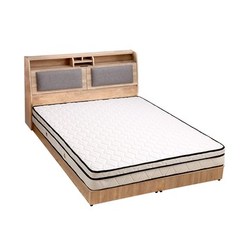 【本木】瑞亞 北歐簡約靠背房間三件組-雙人加大6尺 床墊+床頭+六分內梧桐