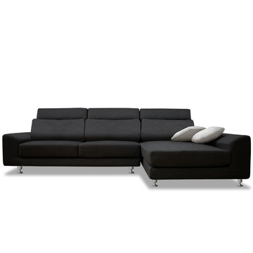 ASSARI-喬伊絲大L型貓抓皮沙發-面右雅典白