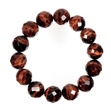 【正佳珠寶】紅虎眼 頂級雙眼鑽切虎眼石 15-16mm 紅虎眼手珠