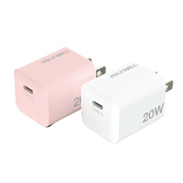 【POLYWELL】PD迷你快充頭 20W Type-C充電頭 豆腐頭 適用iPhone 安卓 兩色