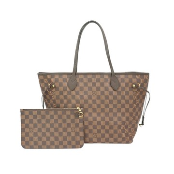 Louis Vuitton Neverfull MM 棋盤格帆布手提肩背托特包-(N41358-咖)