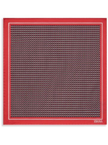 Zegna - geometric-pattern silk pocket square - men - Mulberry Silk - One Size - Red