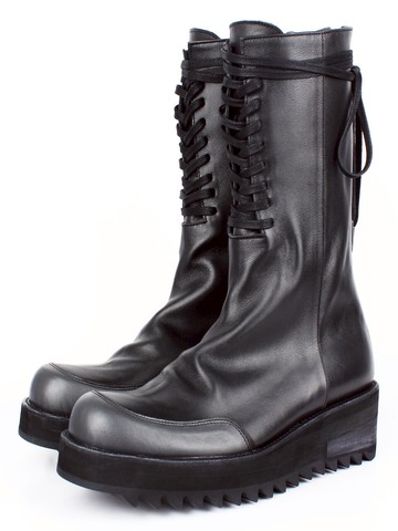 DAVID STONE Lace-up Hydra Boots Black