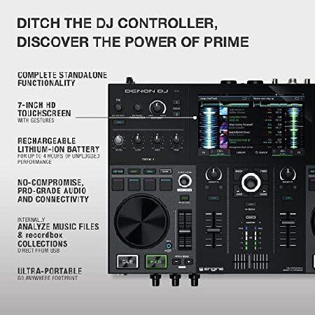 Denon DJ ポータブル・2デッキ DJシステム ストリーミング用Wi-Fi接続 7インチ HD タッチスクリーン搭載 充電式バッテリー内蔵 PRIME GO