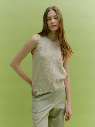 SCOOP-NECK SLEEVELESS TANK [natural beige]