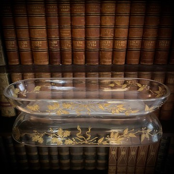 法國路易十六風格 手工金彩琺瑯水晶玻璃收納盤