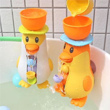 寶寶洗澡玩具套裝大黃鴨子水車轉轉樂兒童戲水玩具水車女孩男孩