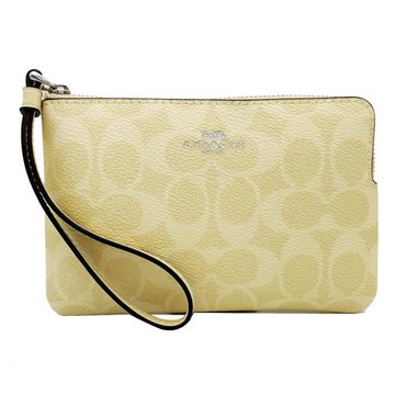 【COACH】C LOGO手拿包零錢包(月光石黃)