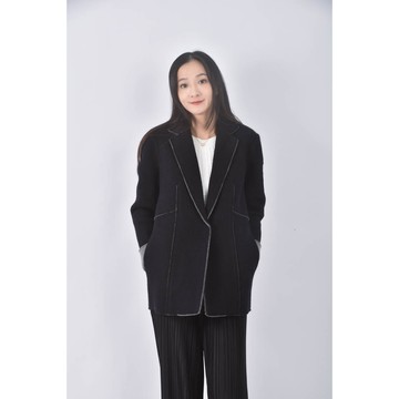 (S) jill stuart質感羊毛純羊毛黑色外套二手衣