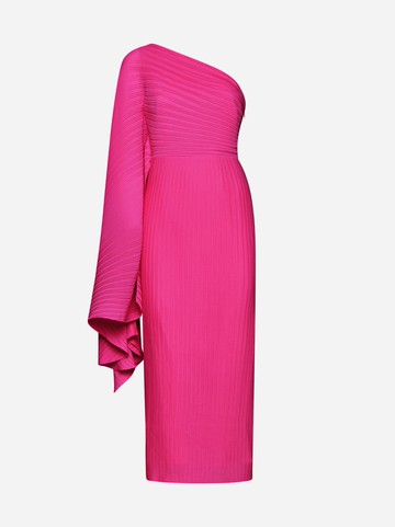 Solace London Lenna Pleated Crepe Midi Dress