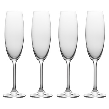 MIKASA 水晶玻璃香檳杯 晶透  4個  236ml